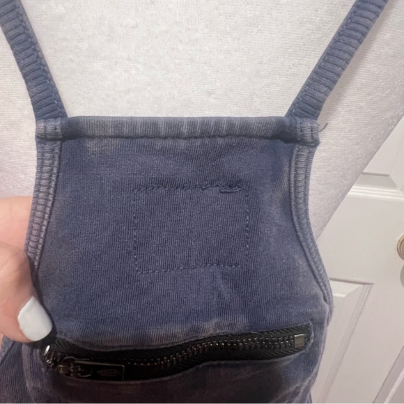 NWOT Free People hot shot onesie mineral wash navy women's size small oversized - Picture 8 of 15